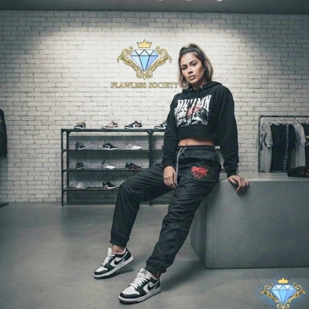 DGK Streetwear Black Mesh-Lined Joggers - Women's Medium